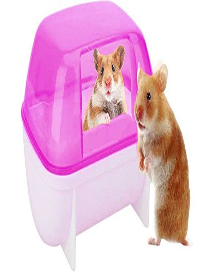 Sage Square Bath Sand Tub Cum Bathroom Cum Litter Tub for Hamster/Dwarf/Gerbil/Chinchilla/Mice (Pink) - Image 1